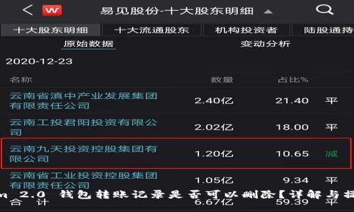 Tokenim 2.0 钱包转账记录是否可以删除？详解与操作步骤